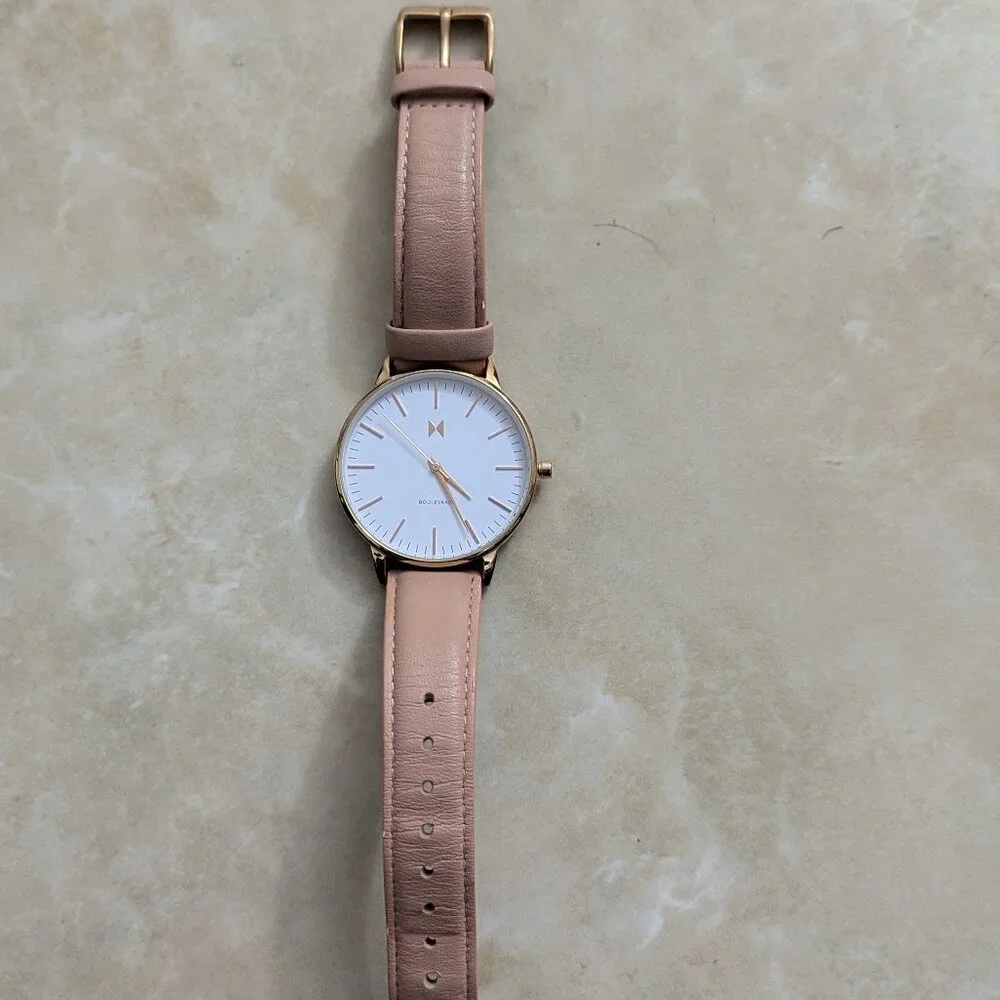 MVMT Boulevard Sunset Women B18 Dress MOP Dial Pink Leather Quartz 38mm Watch
